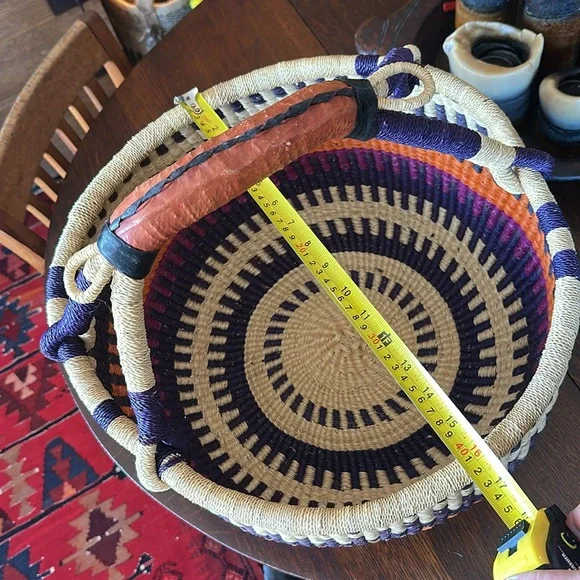 African Bolga basket. Ethnic, tribal, eclectic, unique, hippie, boho home vibes - Picture 15 of 16